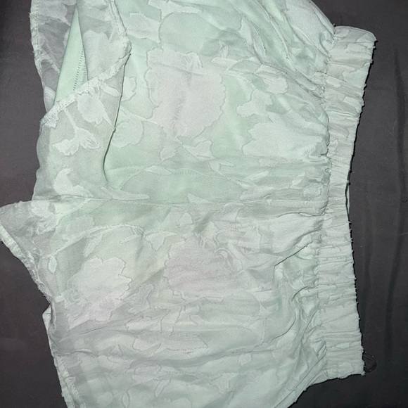 Mint Lace Two Piece Blouse and Shorts Set - Picture 5 of 5